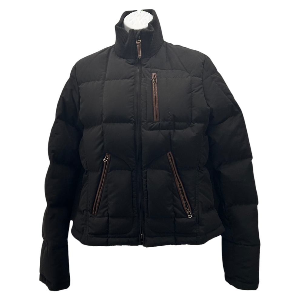 Ralph Lauren Women Down Puffer Jacket Medium Funnel‎ Neck Preppy Heritage